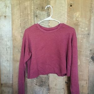maroon cropped crewneck